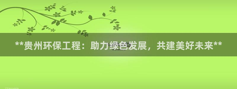 彩名堂人工计划怎么找不到下载了?：**贵州环保工程：助力绿色
